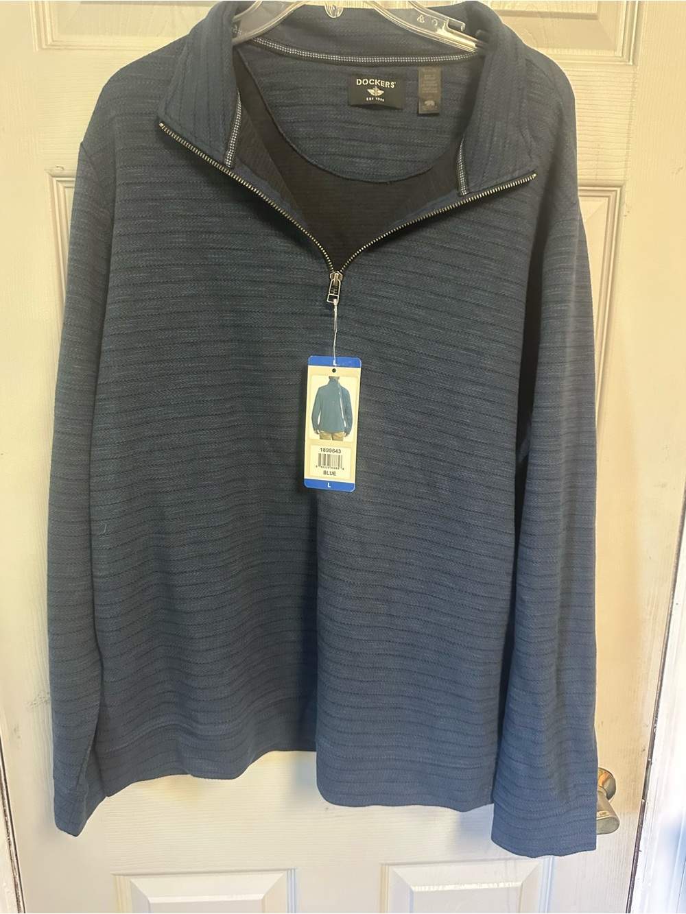 Dockers Men’s Navy Blue Zip-Front Pullover Sweater